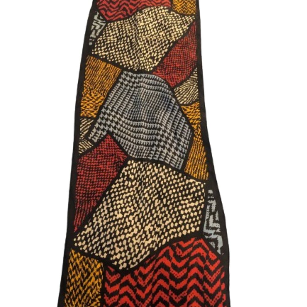 Multicolor rectangle scarf "silk feel" rolled edges